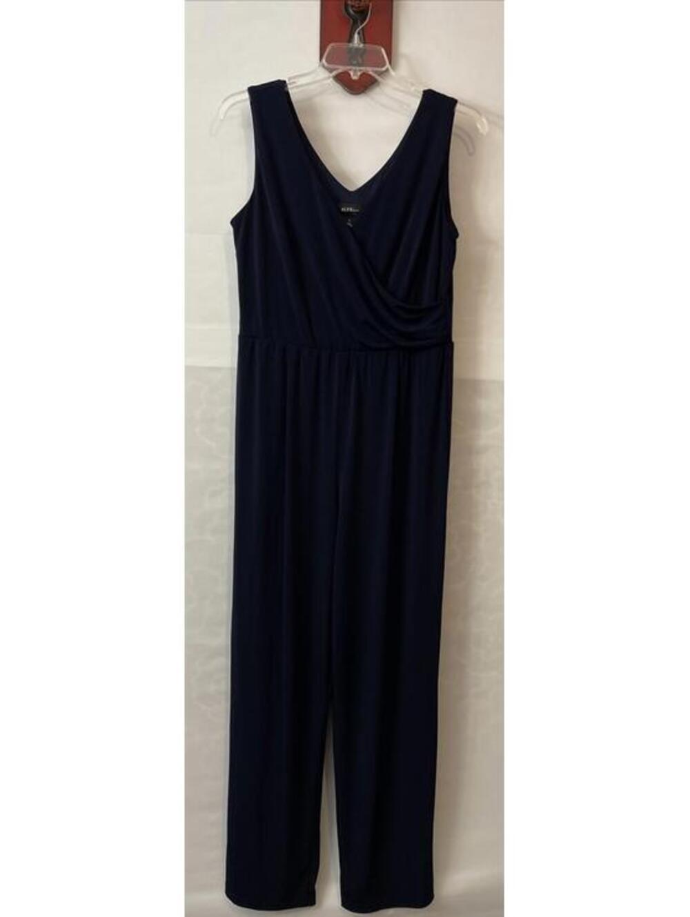 Alyx Womens XL Blue Wrap-Style Sleeveless Stretchy Vneck Pant Jumpsuit! A2876